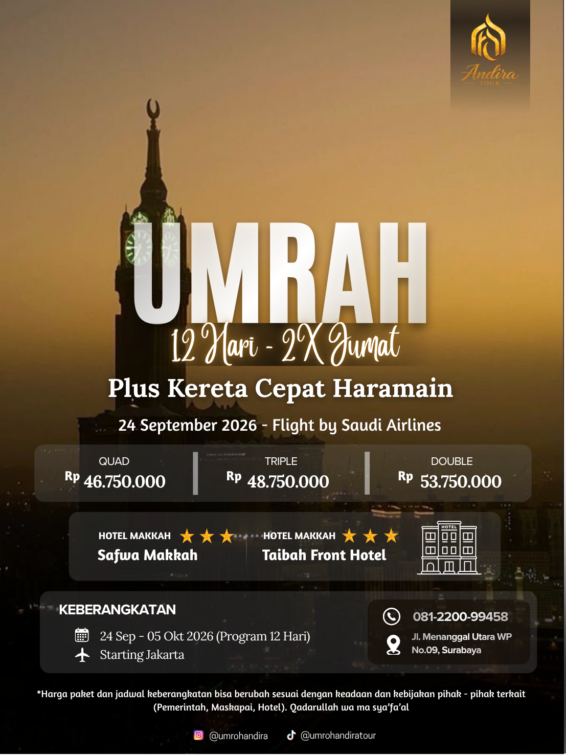 Brosur UMROH 12 HARI BINTANG 5